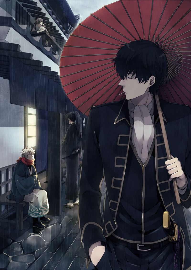 sakata gintoki and hijikata toushirou (gintama) drawn by ko-man