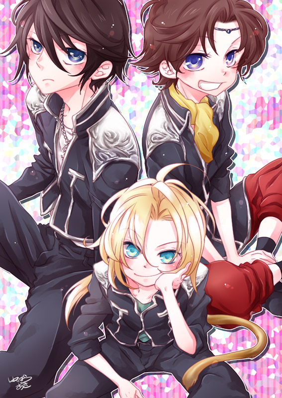 squall leonhart, zidane tribal, and bartz klauser (final fantasy and 4 more) drawn by yurihara_aki