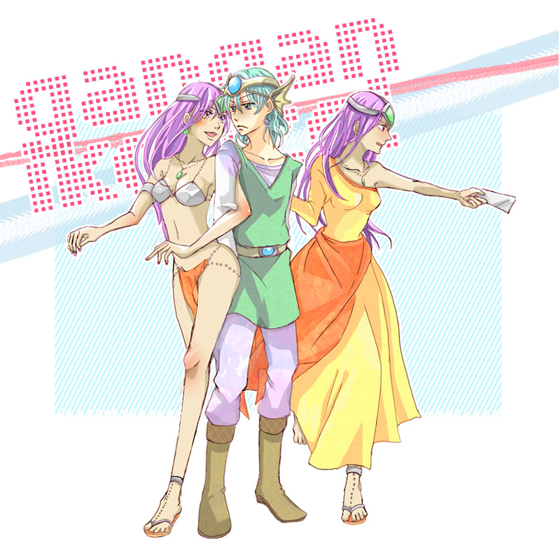 manya, minea, and hero (dragon quest and 1 more) drawn by tip_top_shape