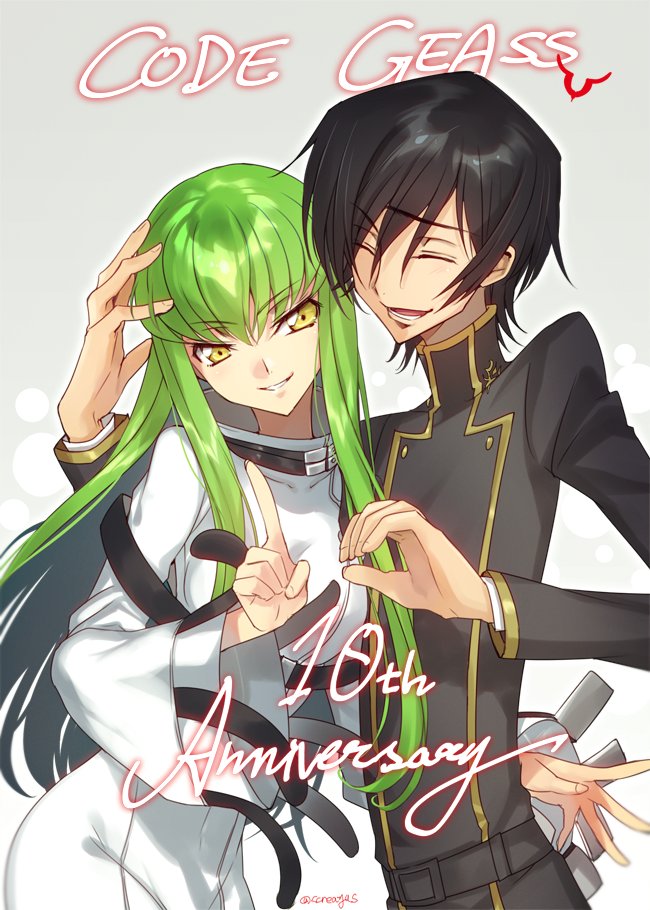 c.c. and lelouch vi britannia (code geass) drawn by creayus