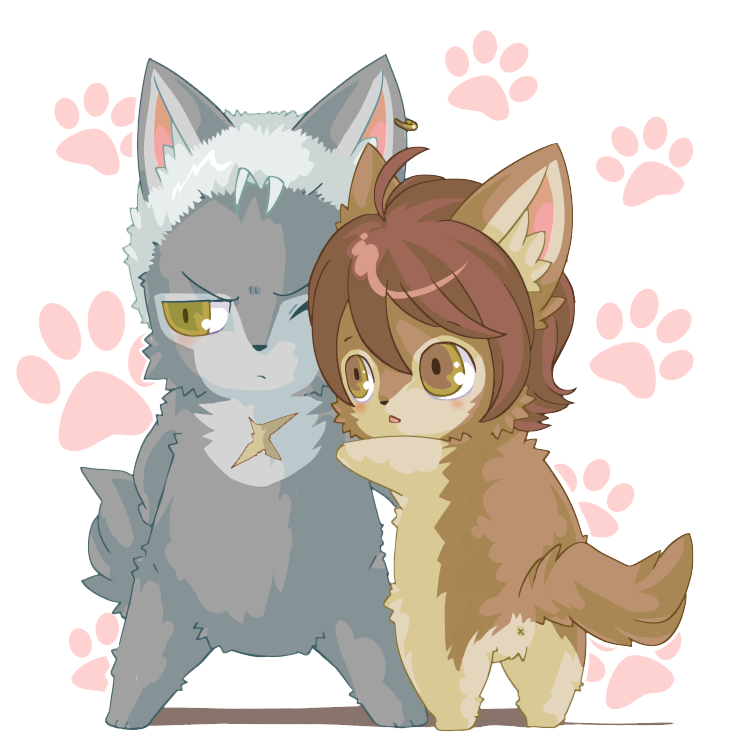 tsume and toboe (wolf's rain) drawn by shiroinu