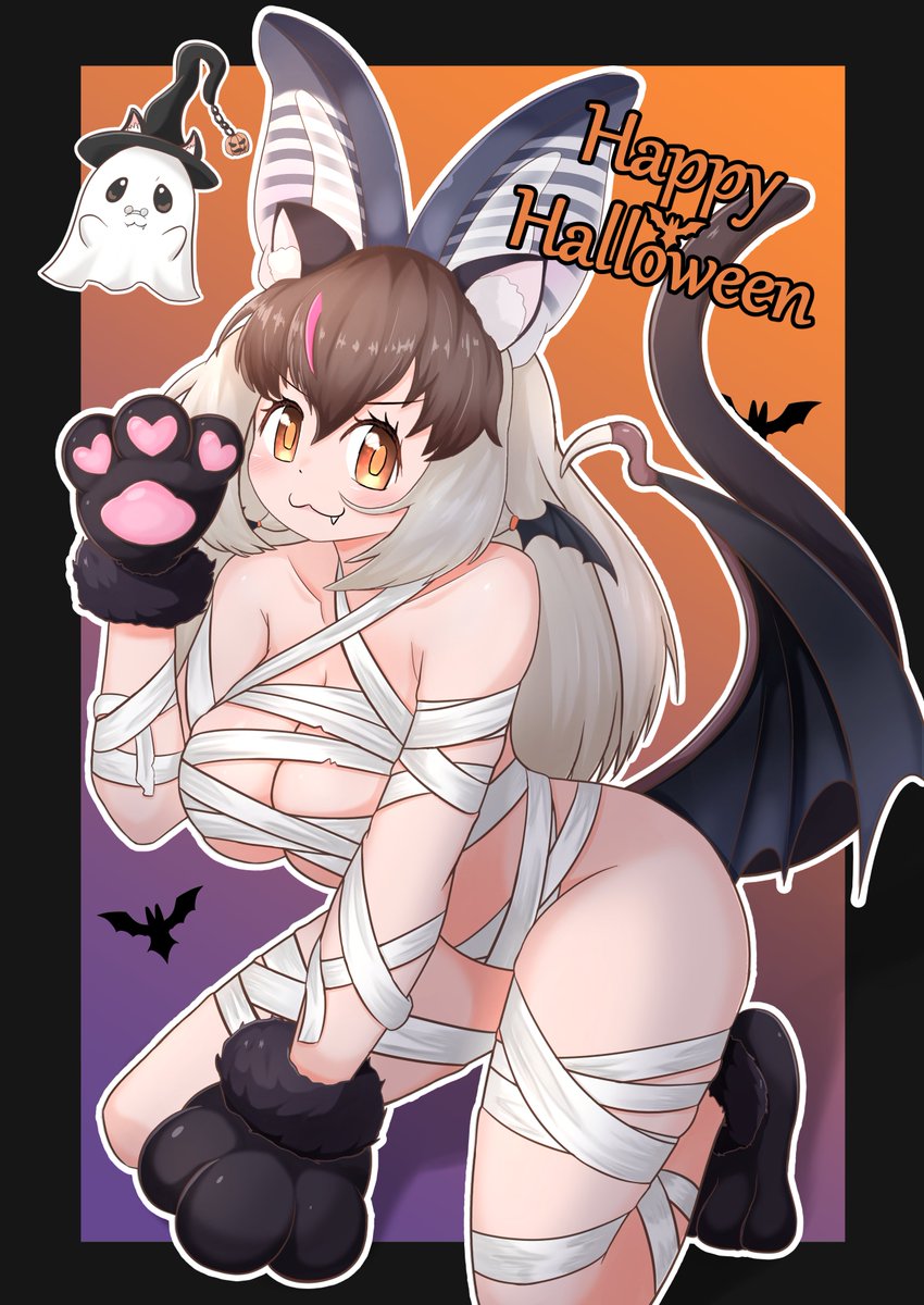 brown long-eared bat (kemono friends and 1 more) drawn by oaug241