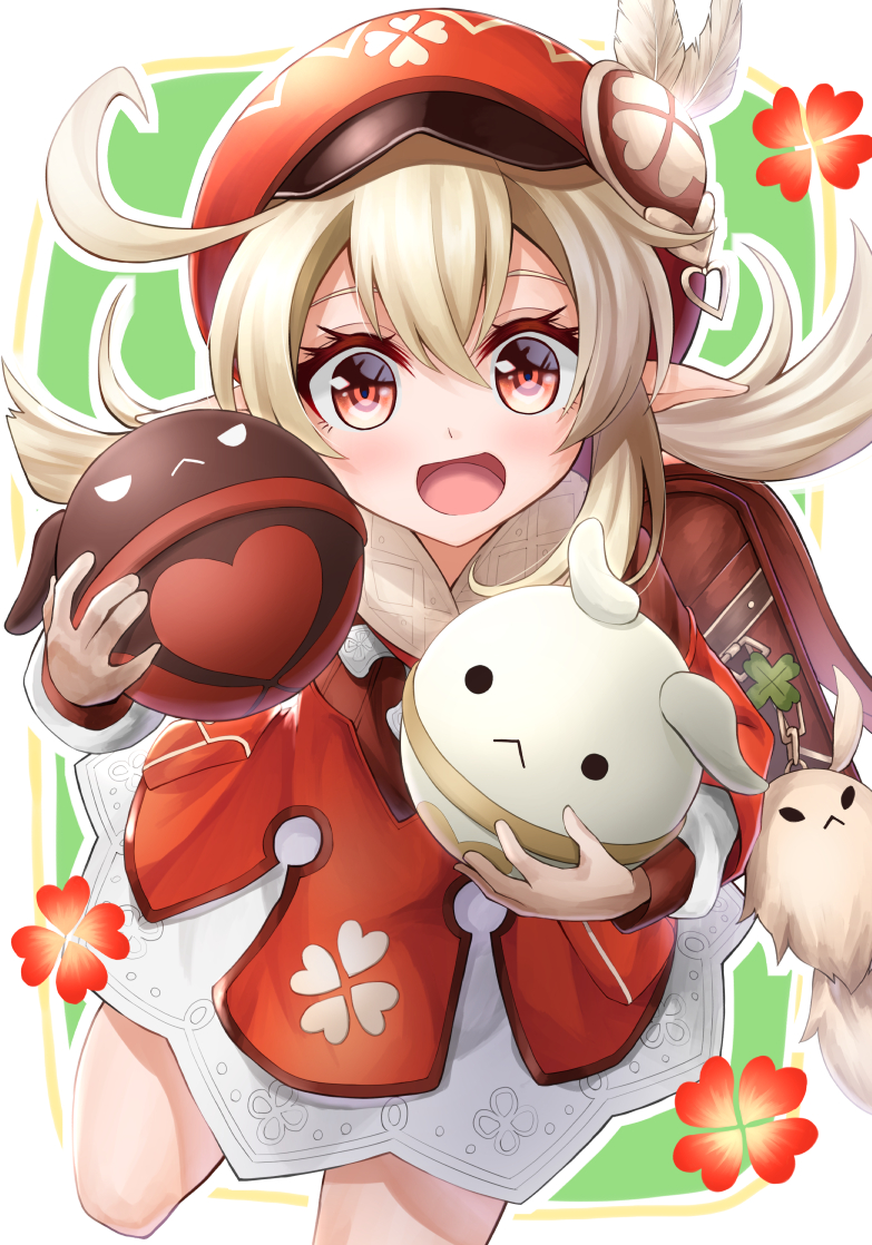 klee, dodoco, and jumpy dumpty (genshin impact) drawn by ten_(tenchan_man)