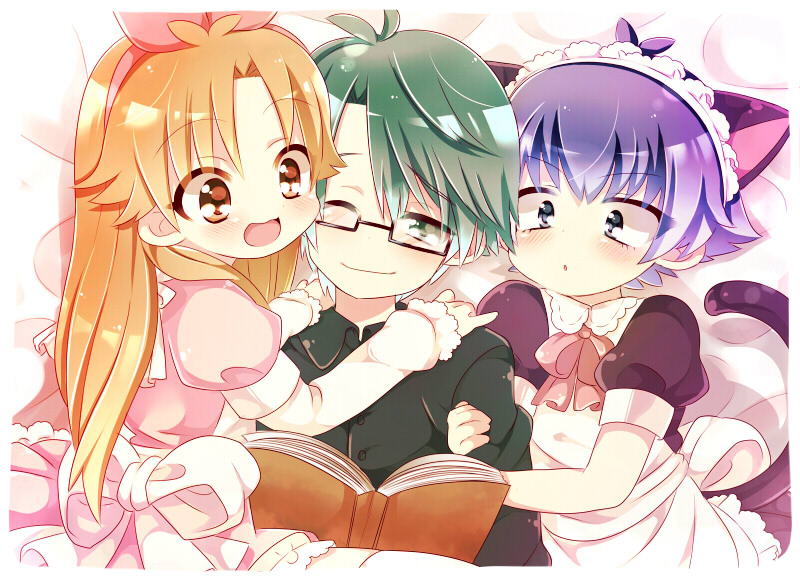 yoshii akihisa, tsuchiya kouta, and kubo toshimitsu (baka to test to shoukanjuu) drawn by msp_sammy