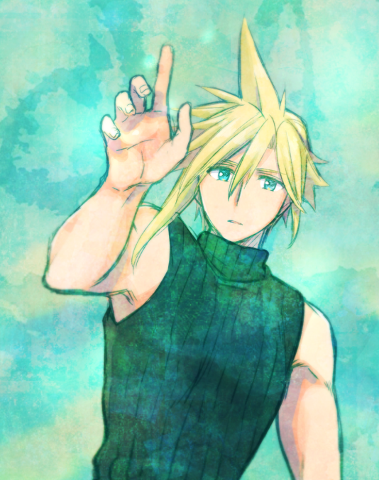 cloud strife (final fantasy and 1 more) drawn by krudears