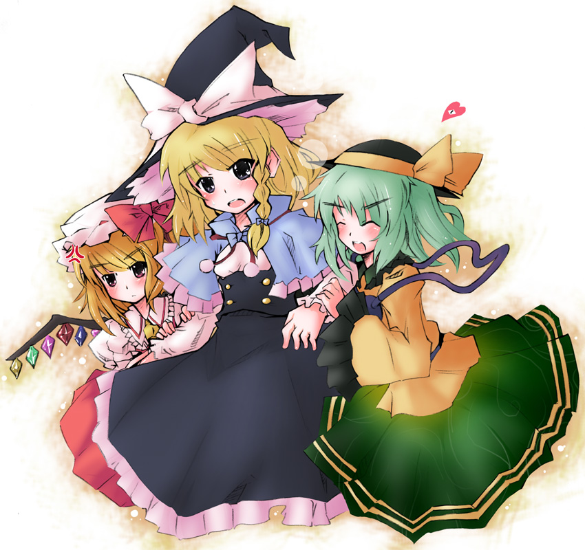 kirisame marisa, flandre scarlet, and komeiji koishi (touhou) drawn by naik