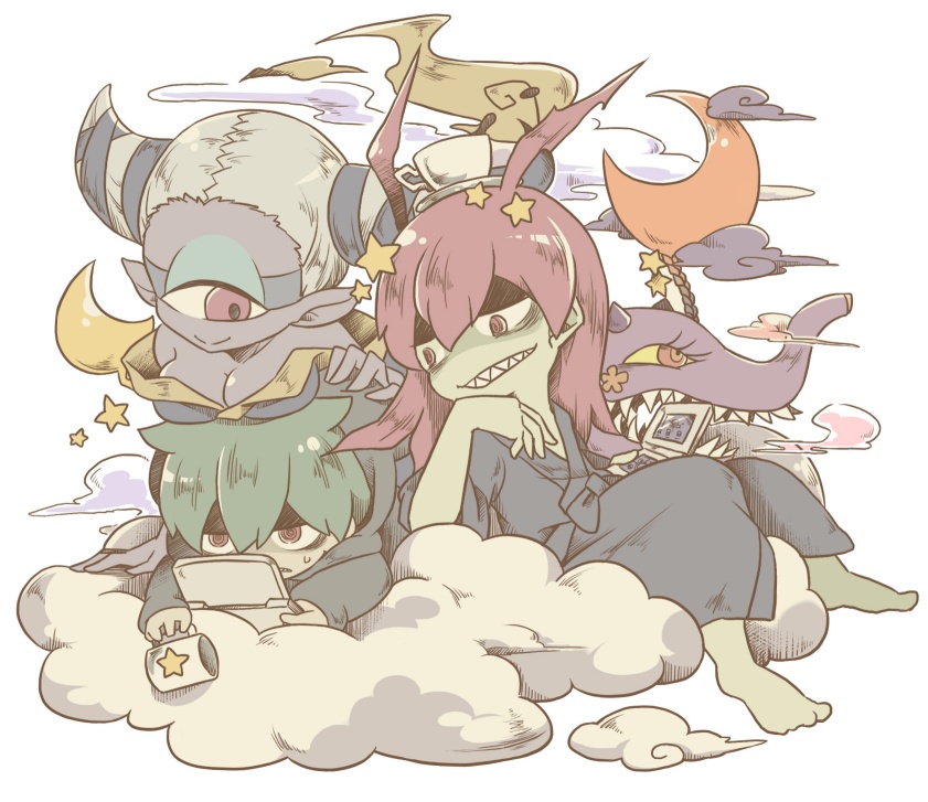 fuumin, tetsuya, baku, and kantetsu (youkai watch) drawn by ticktack_chicken