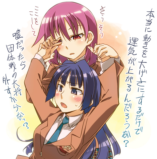 miyanaga teru and hirose sumire (saki) drawn by tsuchinoko_(muni_muni)