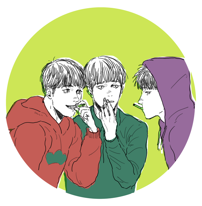 matsuno osomatsu, matsuno ichimatsu, and matsuno choromatsu (osomatsu and 2 more) drawn by chickenmeat