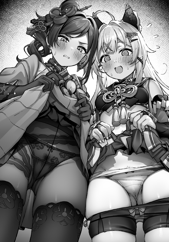 kirara and chiori (genshin impact) drawn by tatsuya_(s6pillars)
