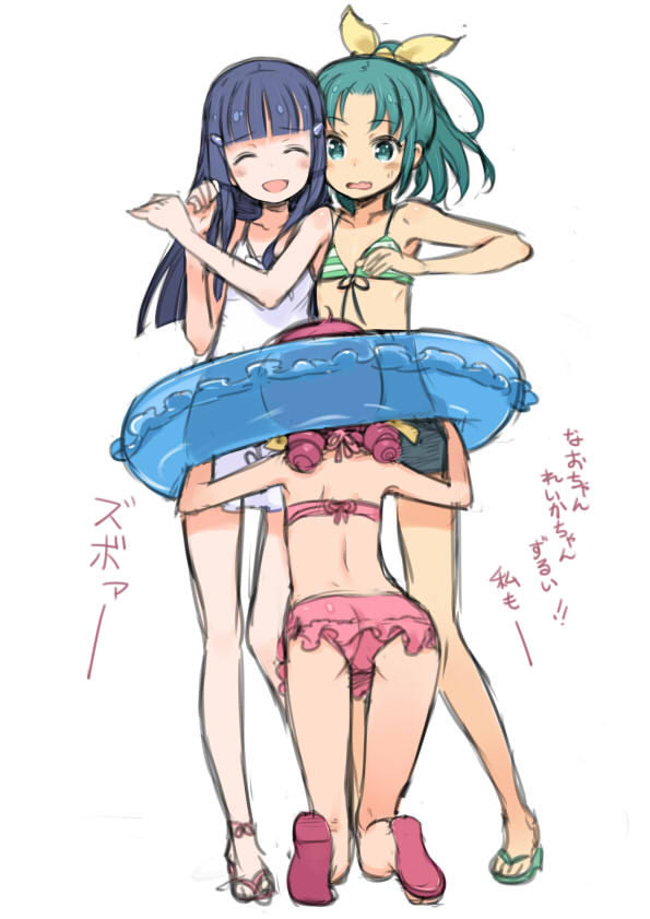 midorikawa nao, aoki reika, and hoshizora miyuki (precure and 1 more) drawn by kuroboshi_kouhaku