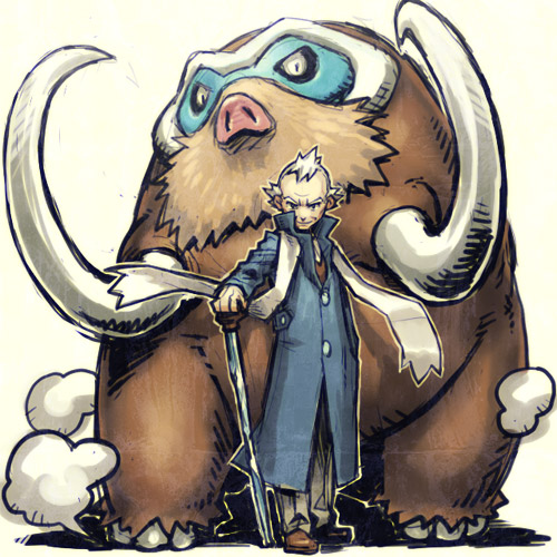 mamoswine and pryce (pokemon and 1 more) drawn by meimaru_inuchiyo