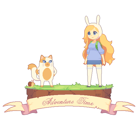 fionna campbell, cake, and snail (adventure time) drawn by dav-19