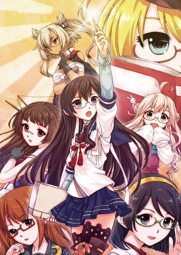 ooyodo, musashi, kirishima, i-8, makigumo, and 2 more (kantai collection) drawn by acea4