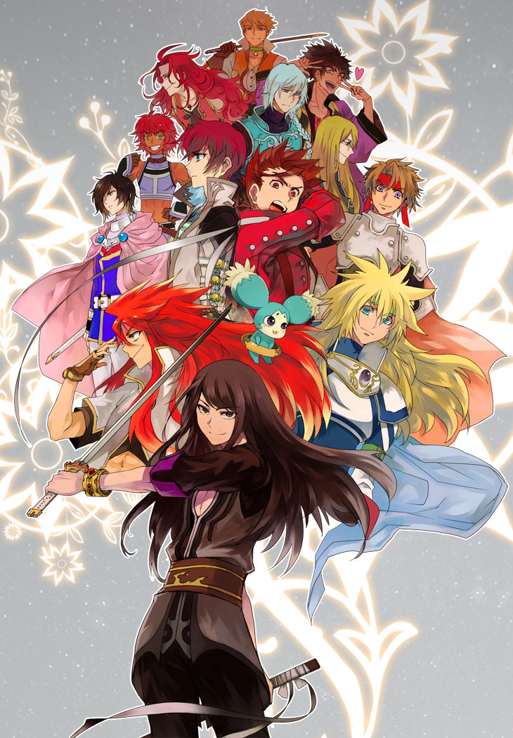 yuri lowell, luke fon fabre, asbel lhant, raven, lloyd irving, and 9 more (tales of and 8 more) drawn by sauna_(sauna_d)