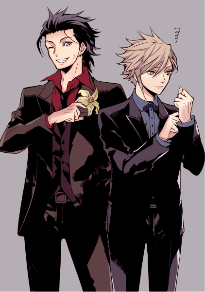 cloud strife and zack fair (final fantasy and 2 more) drawn by mono0805