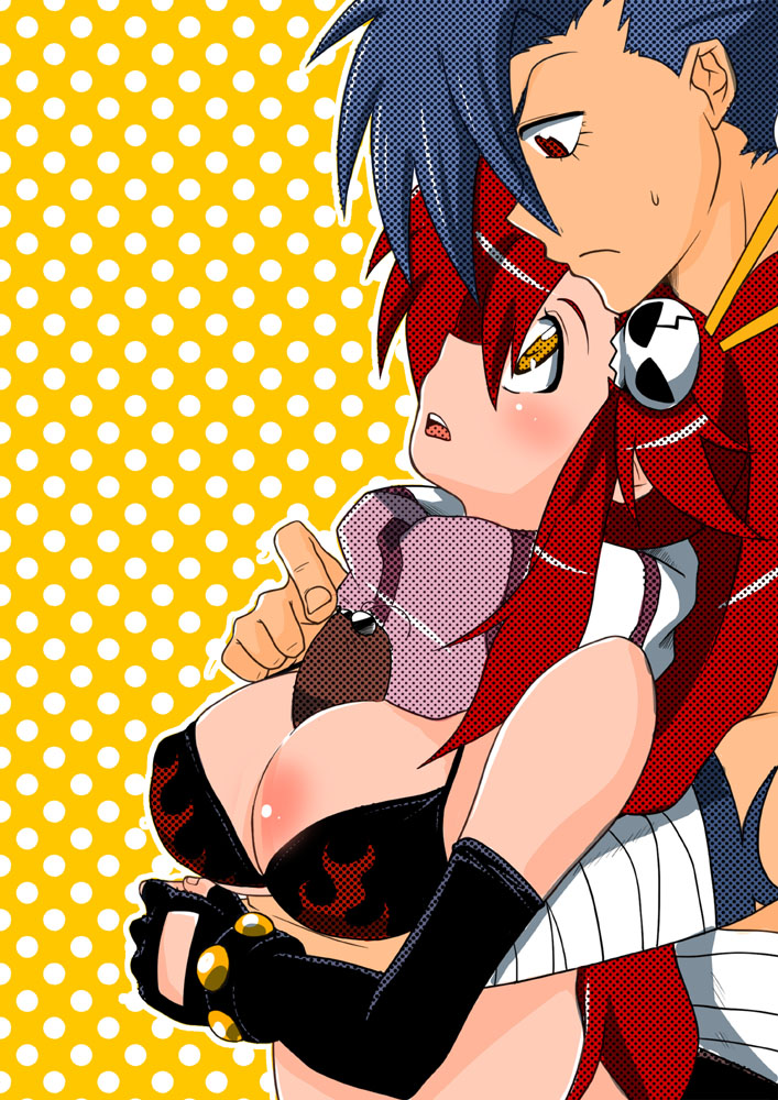 yoko littner, kamina, and boota (tengen toppa gurren lagann) drawn by suika_soda
