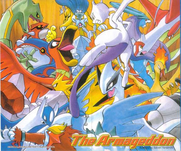 latias, mewtwo, latios, lugia, rayquaza, and 12 more (pokemon and 1 more) drawn by yamamoto_satoshi