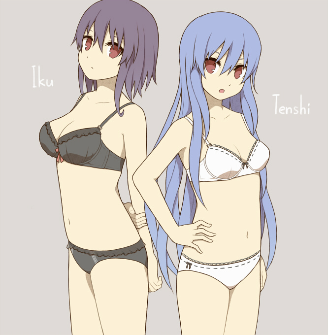 hinanawi tenshi and nagae iku (touhou) drawn by mozukusa