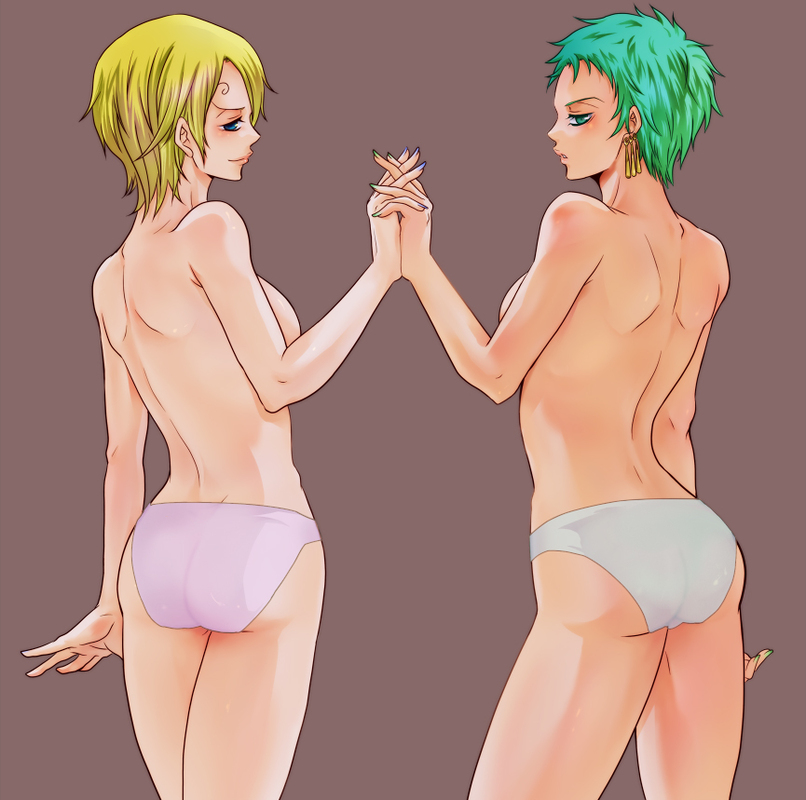 roronoa zoro and sanji (one piece) drawn by kumahoyoyo
