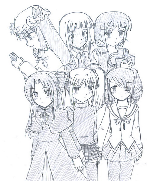 patchouli knowledge, nagato yuki, len, primula, and zazie rainyday (touhou and 5 more)