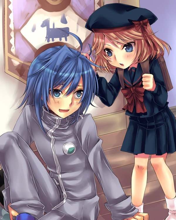 sendou aichi and sendou emi (cardfight!! vanguard) drawn by naridon