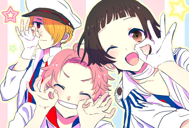 akizuki ryo, kabuto daigo, and tsukumo kazuki (idolmaster and 1 more) drawn by rice_(rice8p)