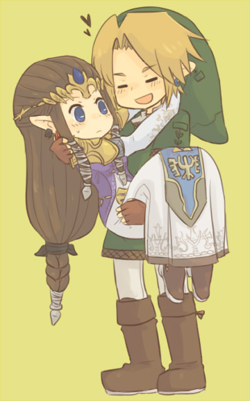 link and princess zelda (the legend of zelda and 1 more) drawn by tsutsuji