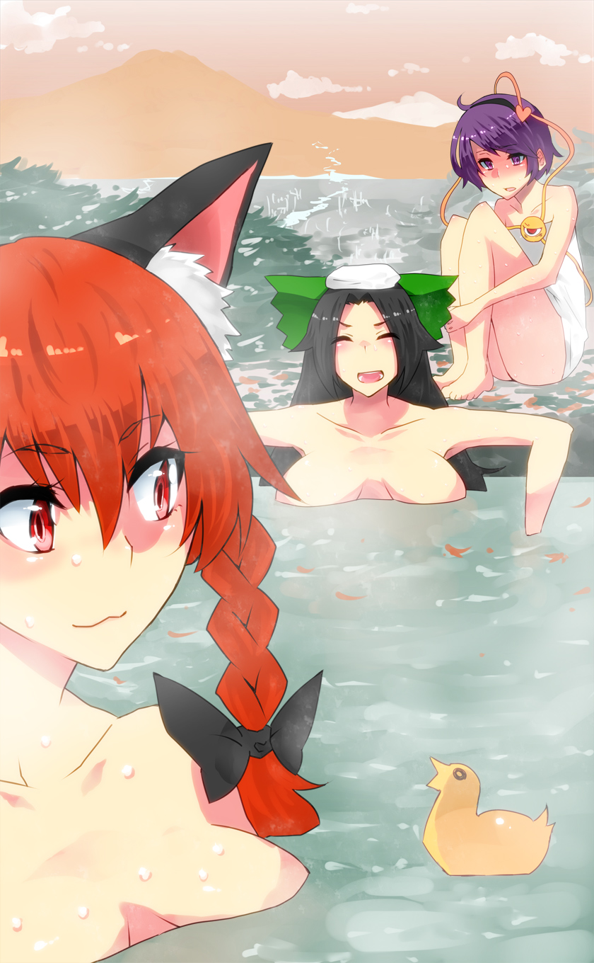 komeiji satori, kaenbyou rin, and reiuji utsuho (touhou) drawn by jont