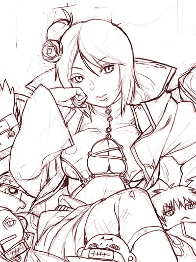 konan, sasori, hidan, pain, kakuzu, and 1 more (naruto and 1 more) drawn by nekomata_naomi