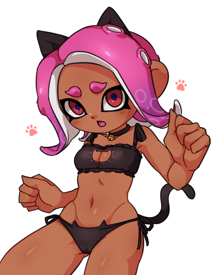 octoling player character and octoling girl (splatoon and 1 more) drawn by ikki_(gsl_9708)