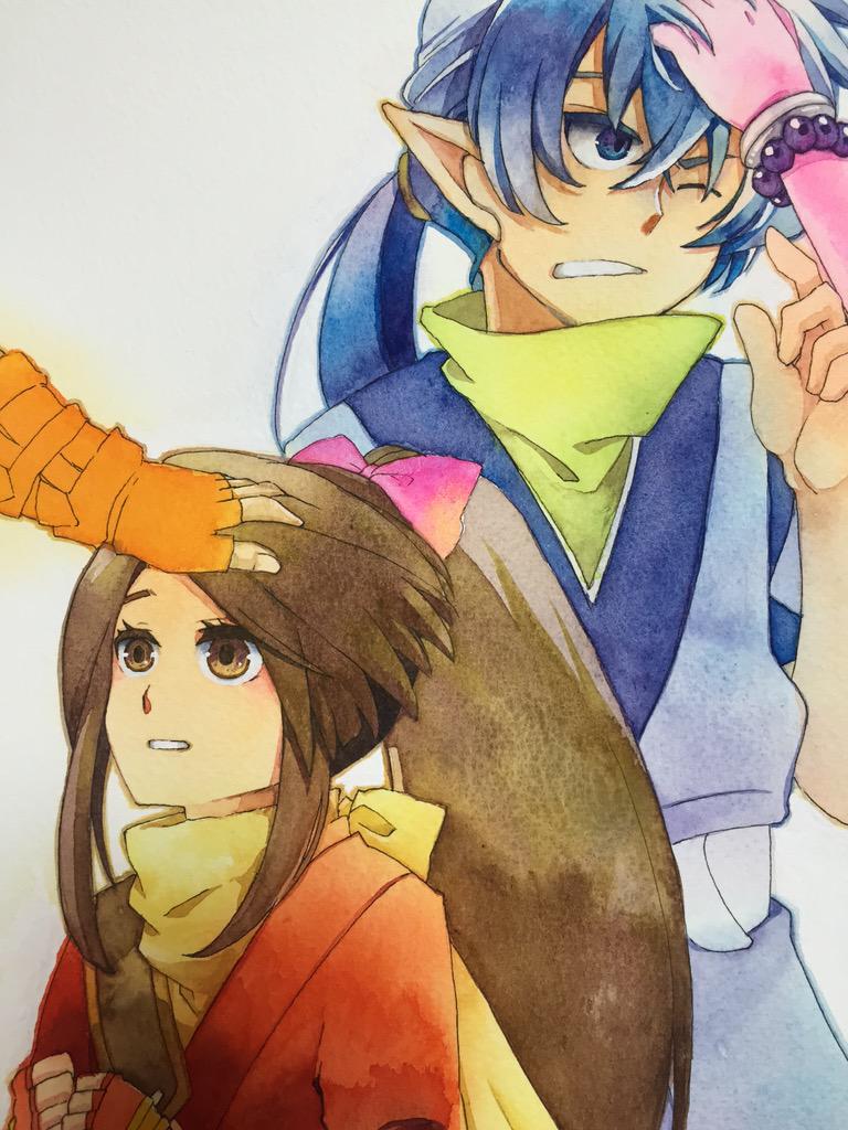 arche klein, chester burklight, fujibayashi suzu, and falken barklight (tales of and 1 more) drawn by chiu_(cucumber00)