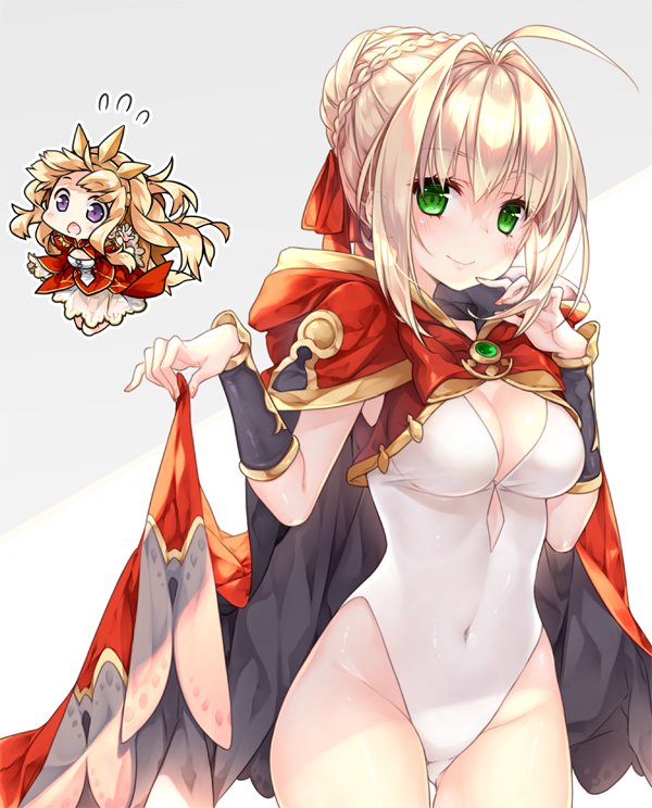nero claudius, cagliostro, and tange sakura (fate and 2 more) drawn by reina_(black_spider)