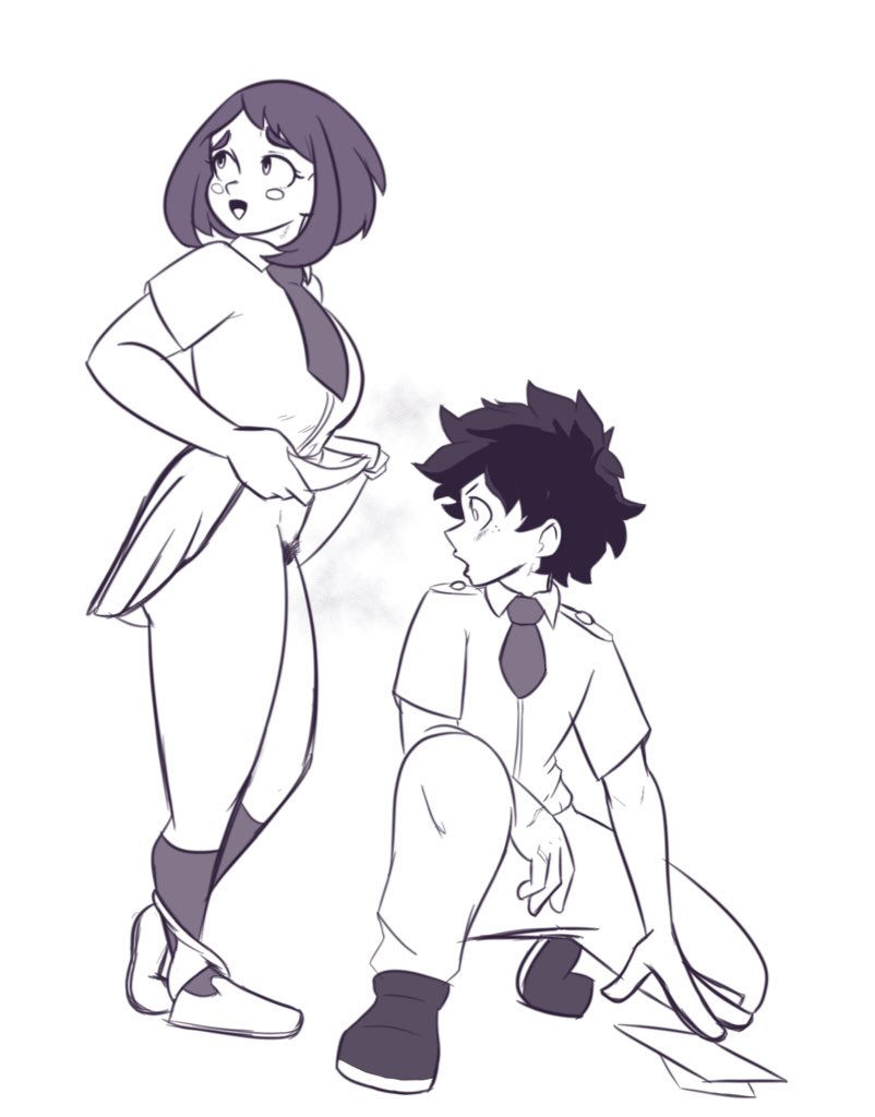 midoriya izuku and uraraka ochaco (boku no hero academia) drawn by klassyarts