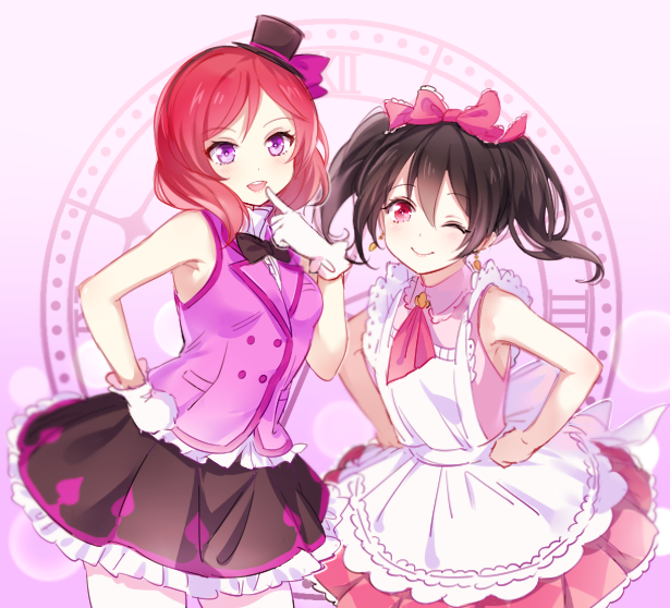 nishikino maki and yazawa nico (love live! and 1 more) drawn by mery_(yangmalgage)