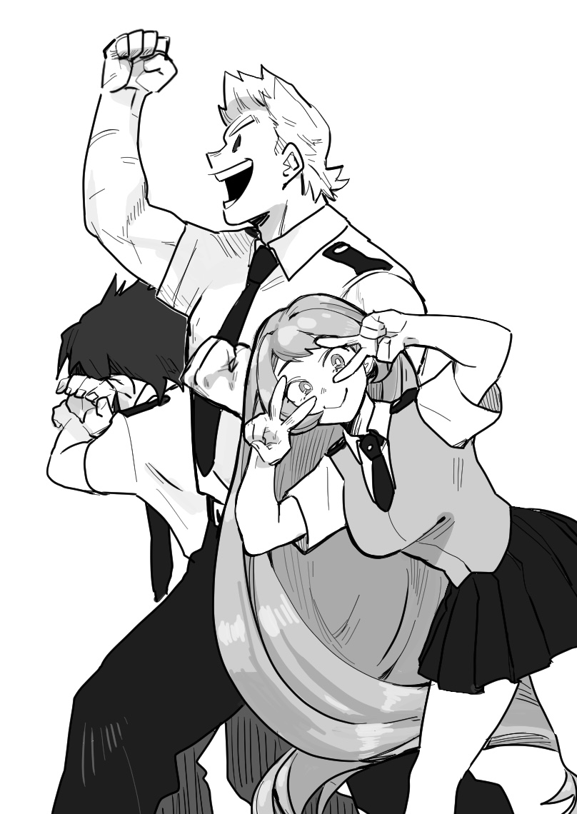 hado nejire, togata mirio, and amajiki tamaki (boku no hero academia) drawn by hada_(minhw215)