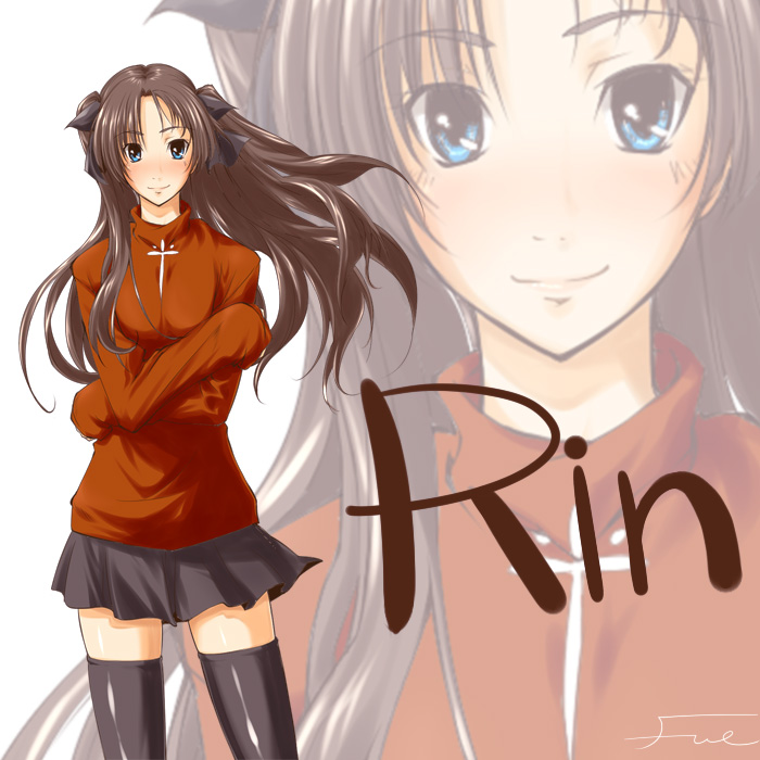 tohsaka rin (fate and 1 more) drawn by fue_(rhomphair)