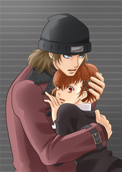 shiomi kotone and aragaki shinjirou (persona and 2 more) drawn by kulalix