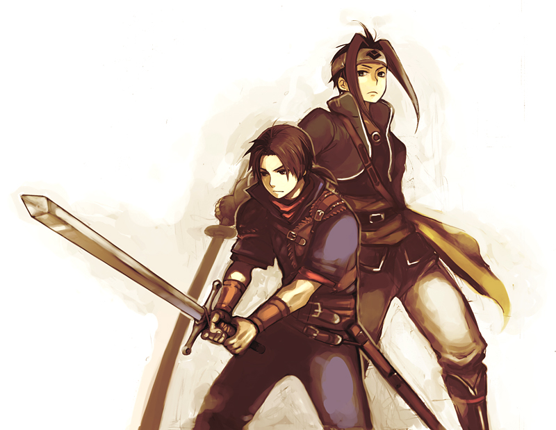 belcoot and dinn (gensou suikoden and 1 more) drawn by morisuke