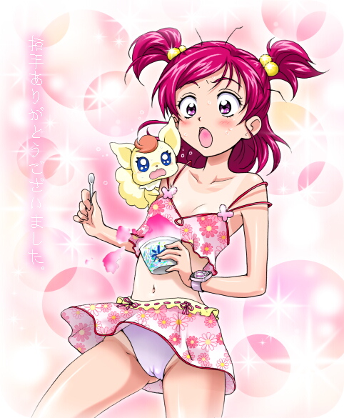 yumehara nozomi and coco (precure and 1 more) drawn by iyou and yukkyun