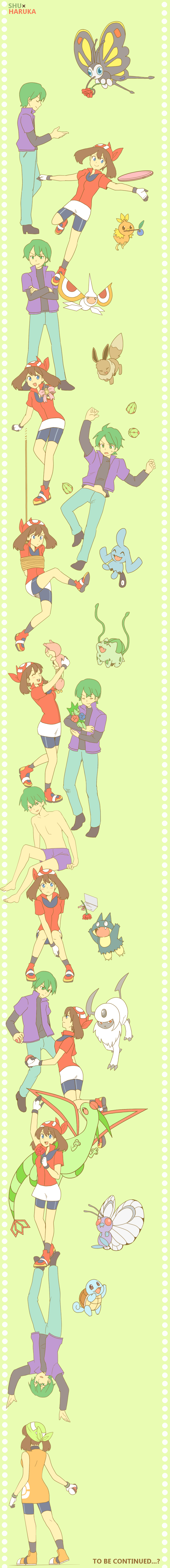 may, eevee, bulbasaur, squirtle, torchic, and 10 more (pokemon and 2 more) drawn by hagino_aki