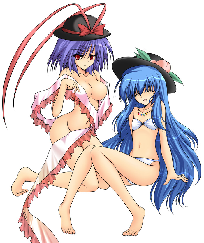 hinanawi tenshi and nagae iku (touhou) drawn by danshaku