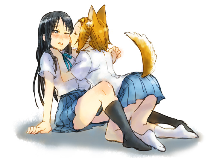 akiyama mio and tainaka ritsu (k-on!) drawn by fukutarou_(enji127)