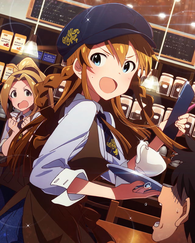 kousaka umi and nikaido chizuru (idolmaster and 1 more)