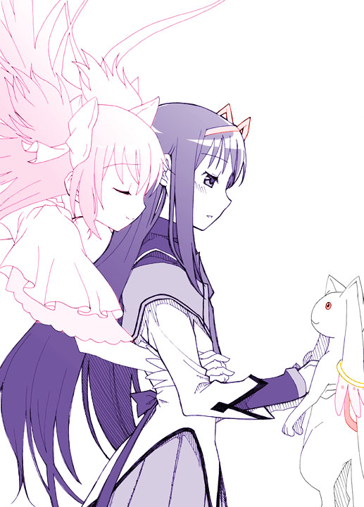 akemi homura, kaname madoka, kyubey, and ultimate madoka (mahou shoujo madoka magica) drawn by sumika_(smikas)