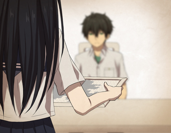 chitanda eru and oreki houtarou (hyouka) drawn by rito453