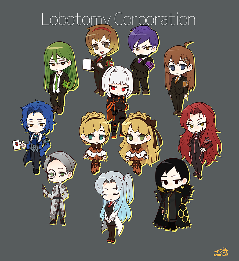 angela, netzach, binah, hod, malkuth, and 7 more (project moon and 1 more) drawn by medu_(rubish)