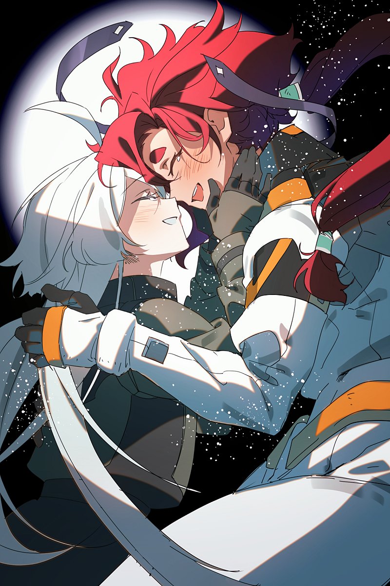 suletta mercury and miorine rembran (gundam and 1 more) drawn by seza_(enlwnaos)