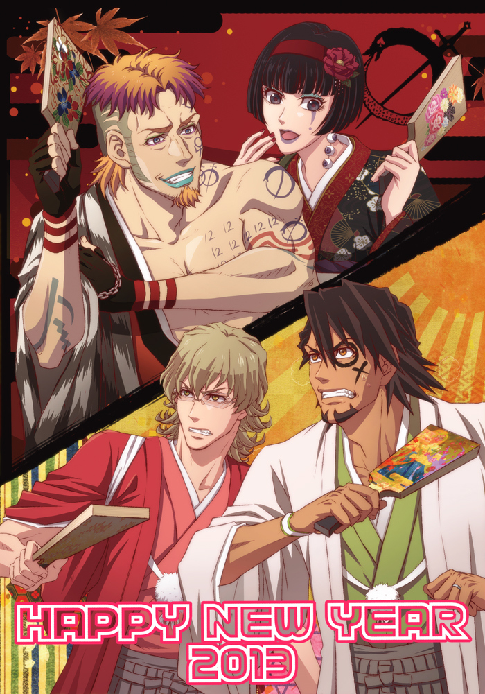 barnaby brooks jr., kaburagi t. kotetsu, kriem, and jake martinez (tiger & bunny) drawn by lunarclinic