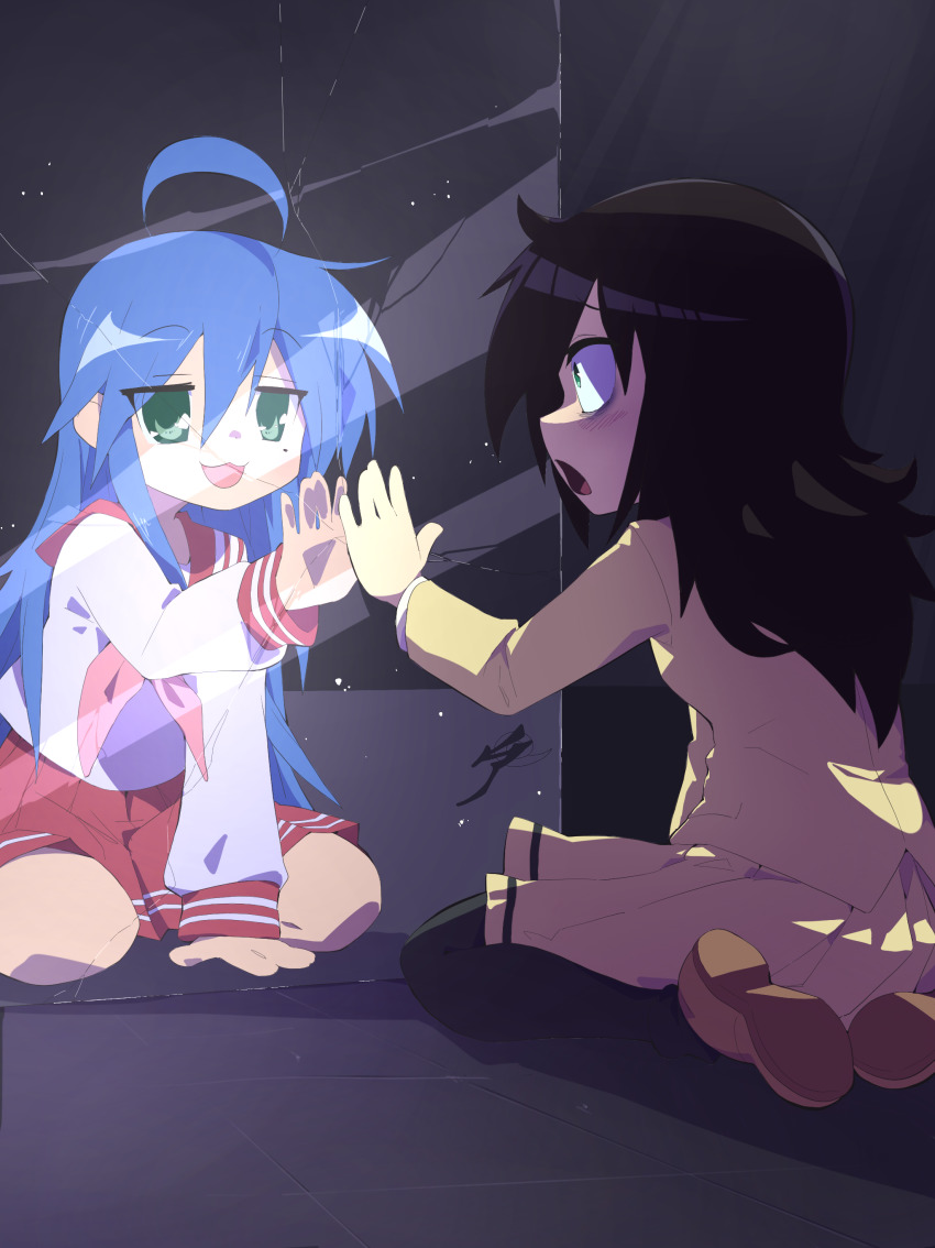 izumi konata and kuroki tomoko (lucky star and 1 more) drawn by aetherion